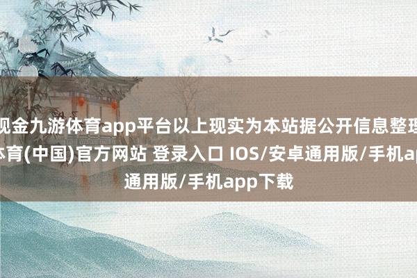 现金九游体育app平台以上现实为本站据公开信息整理-九游体育(中国)官方网站 登录入口 IOS/安卓通用版/手机app下载
